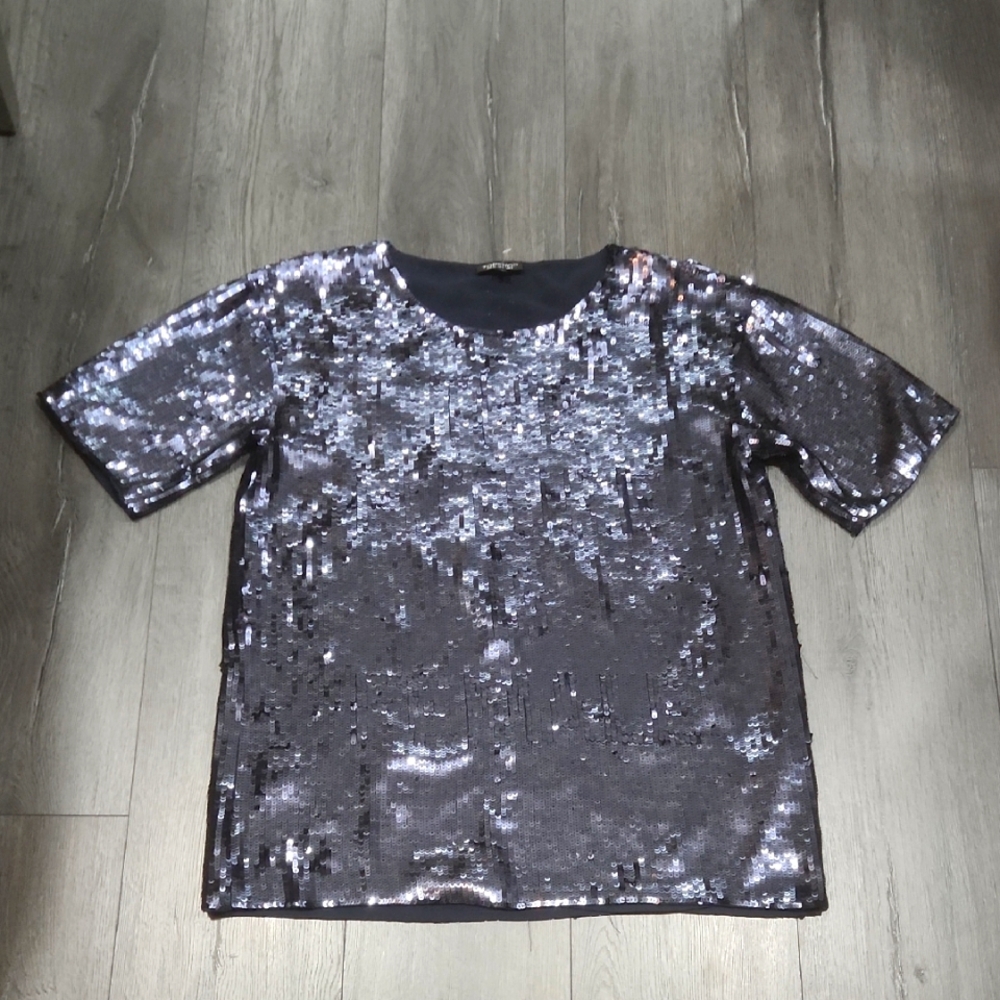 TOP SHOP women Blue SequinTop
